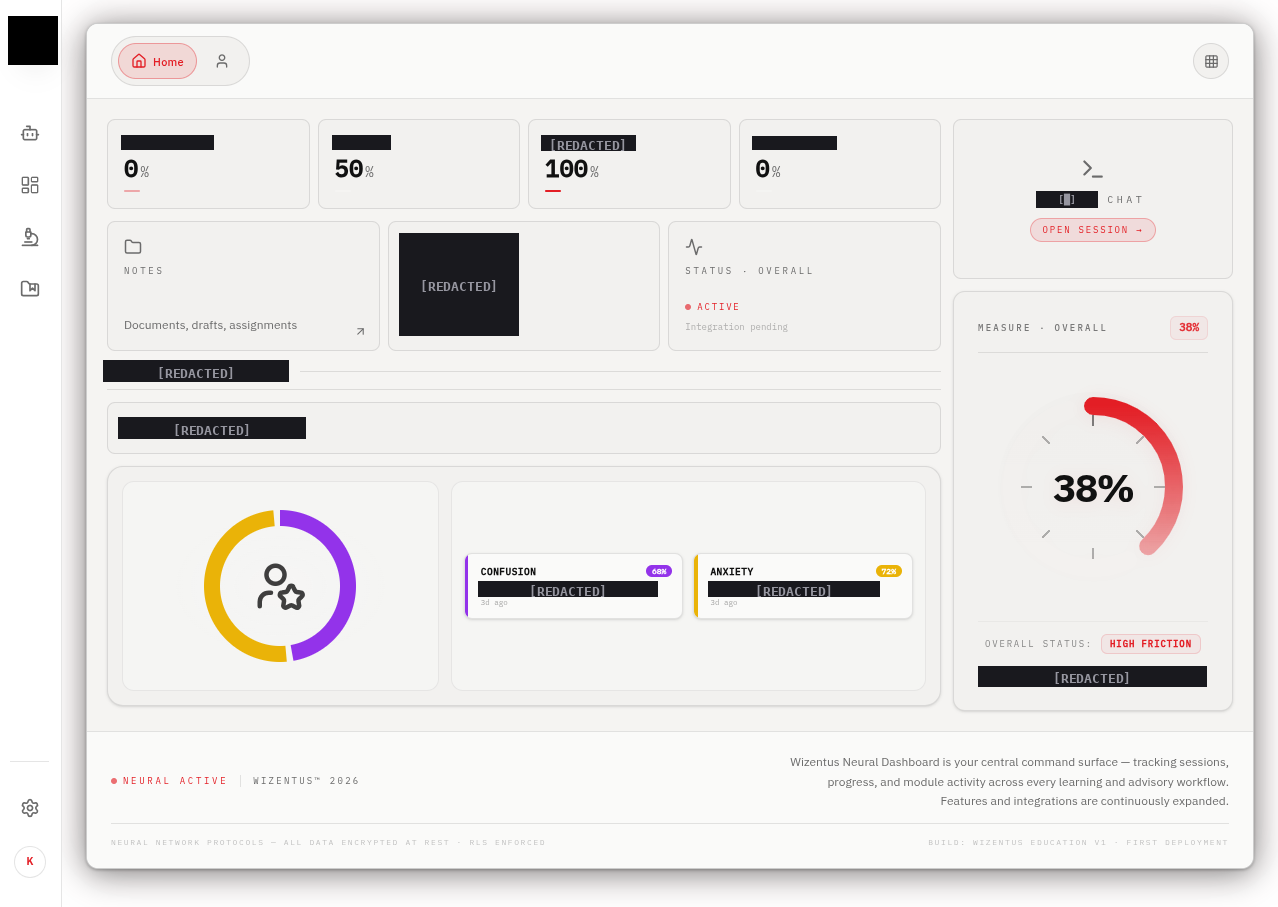 Wizentus student chat interface — second view reference
